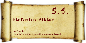 Stefanics Viktor névjegykártya